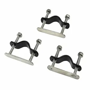 Set med 3 fästanordningar i rostfritt stål för korgar av flätat material/plast Basil image-1