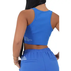 Crop top T-shirt för kvinnor Sixth June Basic Printed Logo image-1