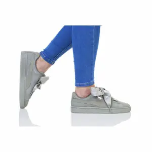 Damen Wildleder Herz Kiesel Turnschuhe image-5