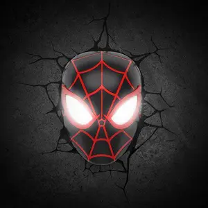 Spider-man miles morales faccia 3d lampada a led 3D Light FX Marvel image-2