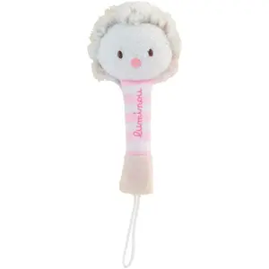 Pink plush hedgehog pacifier hook Jemini Luminou image-0