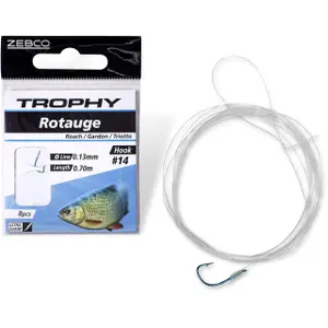 Lot von 8 Vorfächern Zebco Trophy Roach 0,10mm 70cm image-0