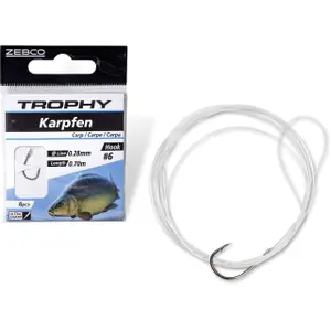 Lot von 8 Vorfächern Zebco Trophy Carp 0,25mm 70cm image-0