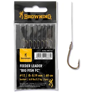 Lot von 5 Stück montierten Vorfächern Browning Feeder Leader Big Fish FC image-0
