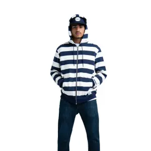 Hooded sweatshirt Herschel full zip Stripe Peacoat image-1