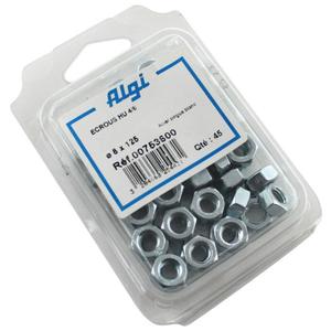 Blisterpackung mit 45 Sechskantmuttern Algi