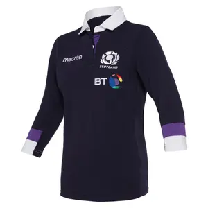 Camiseta de casa de algodón 3/4 para mujer Écosse Rugby 2017-2018 image-0