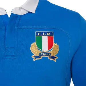 Langærmet hjemmebanetrøje i bomuld Italie Rugby 2017-2018 image-3