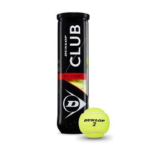601335-tube-of-4-tennis-balls-dunlop-club-yellow-one-size
