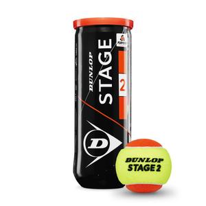 601339-tube-of-3-tennis-balls-dunlop-stage-2-yellow-orange-one-size