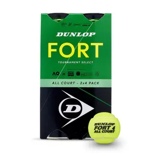 Satz von 2 Röhren mit 4 Tennisbällen Dunlop fort all court