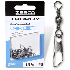 Lot von 8 Stück Wirbel Zebco Trophy Snap-link image-0