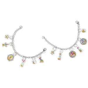 Creative set of bracelets, charms and stickers rainbow animals Totum image-0