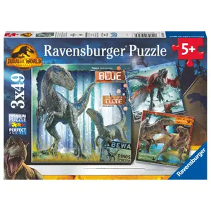 Set of 3 puzzles with 49 pieces Ravensburger Jurassic World image-1