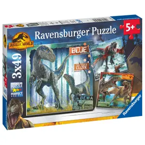 Set of 3 puzzles with 49 pieces Ravensburger Jurassic World image-2