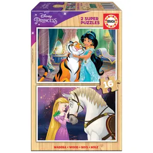 2 x 16 piece classic wooden puzzle Disney image-1
