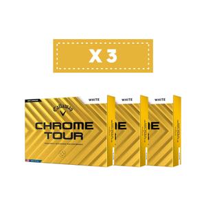 Confezione da 3 palline da golf Callaway Chrome Tour