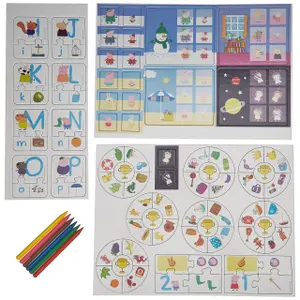 Set of 5 educational games in 1 from my premier activity Peppa Pig image-1