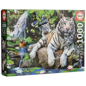 1000 piece puzzle Educa Tigres Bengala image-1