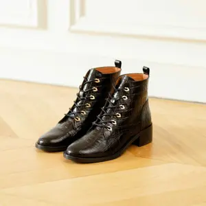 Bottines femme Bons Baisers de Paname Paulette-Croco Noir image-1