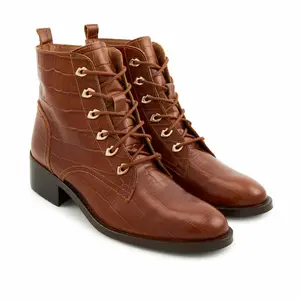 Bottines femme Bons Baisers de Paname Paulette-Croco Cognac image-2