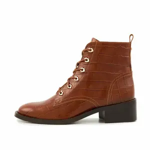 Bottines femme Bons Baisers de Paname Paulette-Croco Cognac image-1