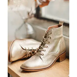 Botas de mujer Bons Baisers de Paname Paulette-Cuir Or image-3