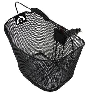 7005-front-basket-steel-honeycomb-with-handle-fixing-rapide-on-stem-with-plunger-p2r-black-35x26x27-cm