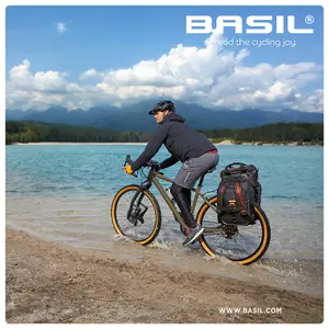Reflektierende Gepäckträgertaschen Basil Miles Tarpaulin 34L (x2) image-1