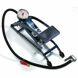 Pompe à pied toutes valves avec manomètre SKS Picco