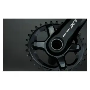 Plateau ovale 4 bras asymétrique en aluminium vis inclus Absolute Black 96 BCD SHIM.XT M8000 34 T image-3