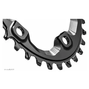 Oval asymmetrisk 4-armad aluminiumbricka, skruv ingår Absolute Black 96 BCD SHIM.XT M8000 36 T image-1