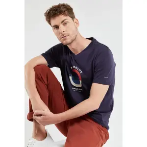 V-hals T-shirt met zeefdruk Armor-Lux image-2