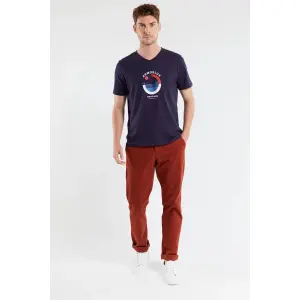 V-hals T-shirt met zeefdruk Armor-Lux image-1