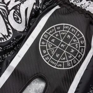 Thai boxing shorts 8 Weapons Carbon Sak Yant Tigers image-2