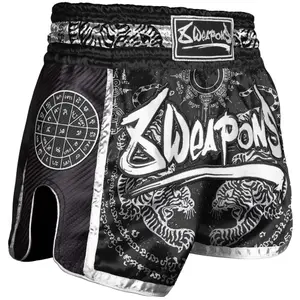 Pantaloncini da Thai Boxe 8 Weapons Carbon Sak Yant Tigers image-1
