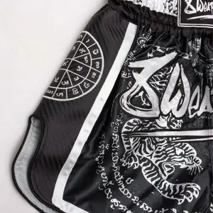 Thai boxing shorts 8 Weapons Carbon Sak Yant Tigers image-3