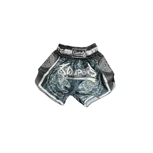 Thai boxing shorts 8 Weapons Carbon Sak Yant Tigers image-0