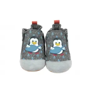 Baby slippers Robeez blue pinguins image-0