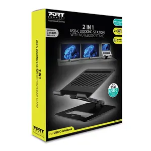 usb-c 2-in-1-Dockingstation mit Laptop-Halterung Peripheriegeräte 85w 5 gb/s eu Port Designs Notebook 7 image-4