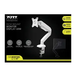 Bras de montage pour double écrans à 32" avec double orientation Port Designs Vesa image-3