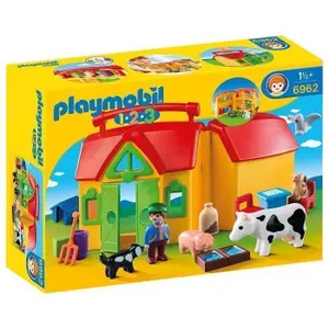 Transportable farm figurine with animals Playmobil image-0