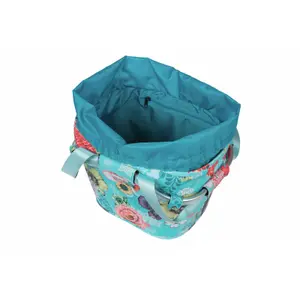 Cesta delantera de bicicleta impermeable flores amarillas con reflectante Basil Bloom field klickfix image-3