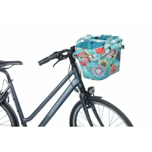 Cesta delantera de bicicleta impermeable flores amarillas con reflectante Basil Bloom field klickfix image-4