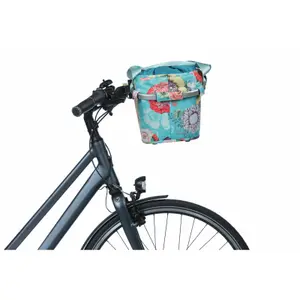 Cesta delantera de bicicleta impermeable flores amarillas con reflectante Basil Bloom field klickfix image-5
