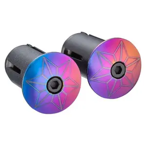 Końcówka kierownicy roweru Supacaz Star plugz anodized - oil slick image-0