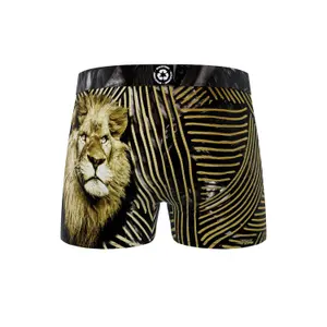 Recycled polyester boxer shorts with lion print for kids Freegun image-1