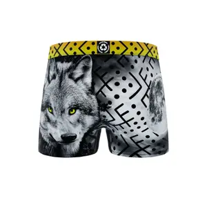 Boxer in recycled polyester with wolf print for children Freegun image-1