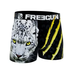 Recycled polyester boxer shorts with panther print for kids Freegun image-0