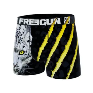 Recycled polyester boxer shorts with panther print for kids Freegun image-1
